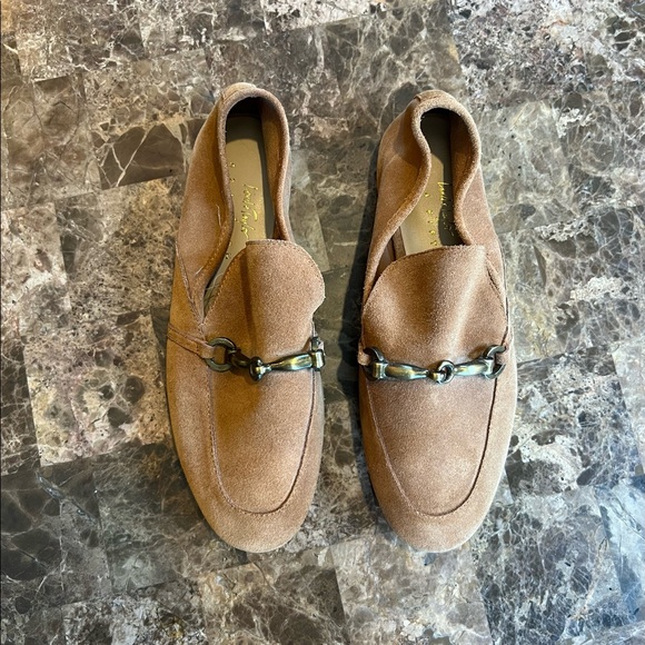 Lord & Taylor 424 Fifth Gabby Tan Suede Leather Loafers Horsebit Slipon 6/36 - Picture 2 of 15